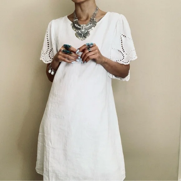 Nordstrom White Eyelet Sleeve Dress - Picture 9 of 13